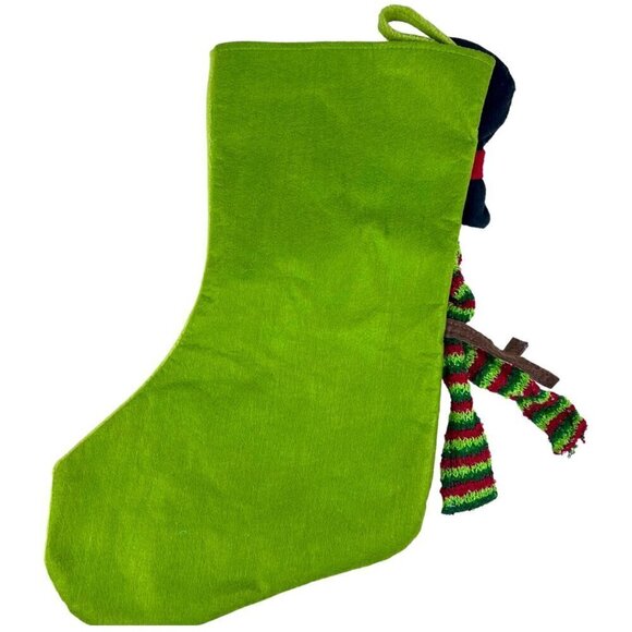 3D Puffy Fleece Snowman Scarf Cardinal Christmas Holiday Stocking Embroidered 17 - Picture 5 of 6